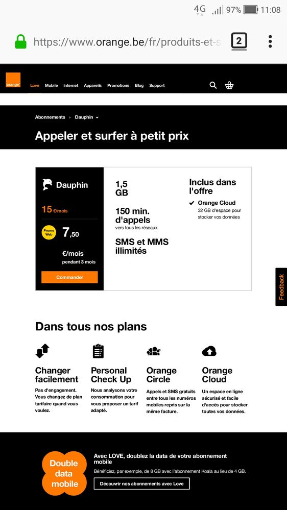 site Internet d'Orange Belgique https://www.orange.be/fr/produits-et-services/abonnements/dauphin